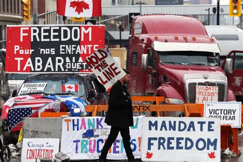 Truckers in Ottawa block a key border crossing, as their protest morphs and drags on | Georgia ...