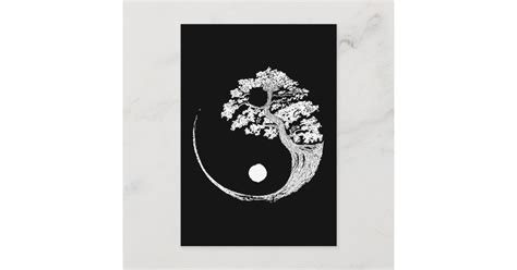 Yin Yang Bonsai Tree Japanese Buddhist Zen Enclosure Card Zazzle