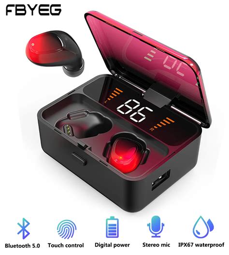 TWS Bluetooth наушники ES01 5,0 сенсорные беспроводные наушники 9D ...