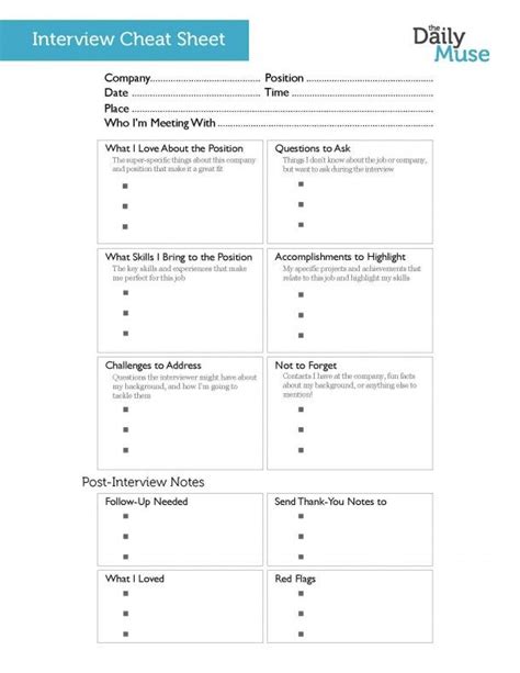 Interview Guide Cheat Sheet