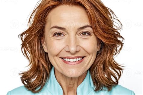 Mature Woman With Red Hair Smiling 48890648 Stock Photo At Vecteezy