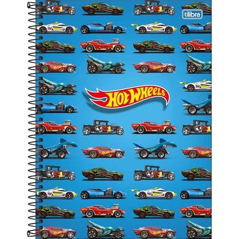 Caderno Espiral Capa Dura Universit Rio Mat Rias Hot Wheels Fit Folhas Sortido