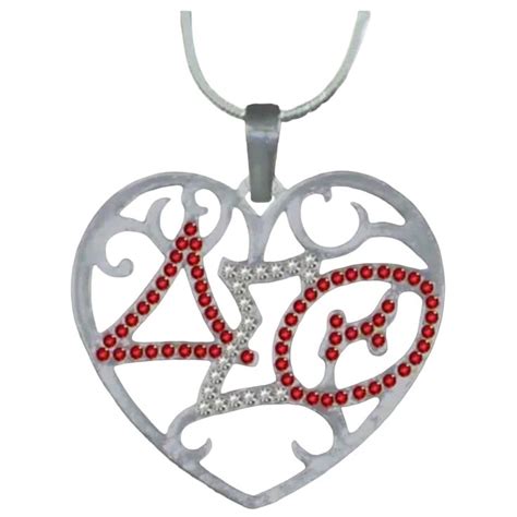 Delta Sigma Theta Austrian Crystal Heart Necklace In Delta Sigma