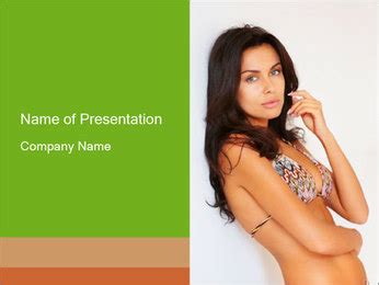 A Beautiful Woman In A Bikini Posing For A Picture PowerPoint Template Backgrounds Google