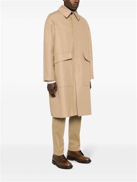 Pt Torino Concealed Fastening Mid Length Coat In Nude Modesens