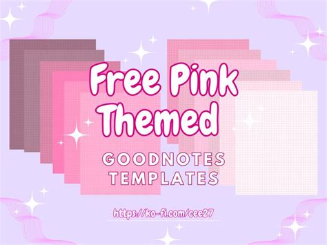A Pink Background With The Words Free Pink Themed Good Notes Templates