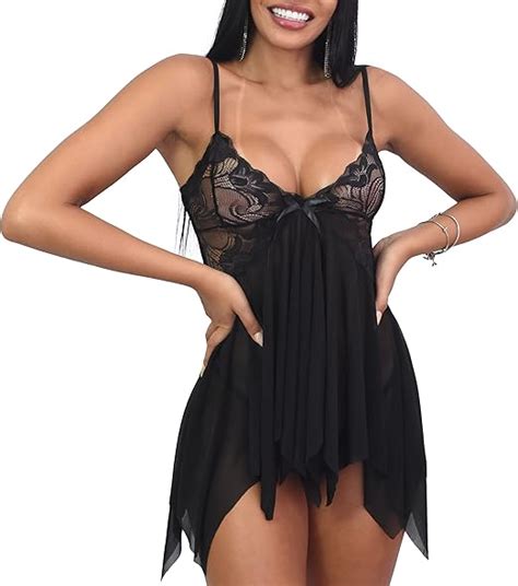 Lingerie Sexy Feminina Conjunto De Camisola Sensual Renda E La O E Calcinha Fio Dental