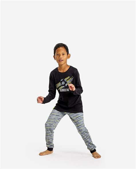 Pijama De Ni O Color Negro Y Gris Fun Bikini Bikini