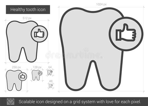 Healthy Tooth Line Icon Stock Vector Illustration Of Concept 80691667
