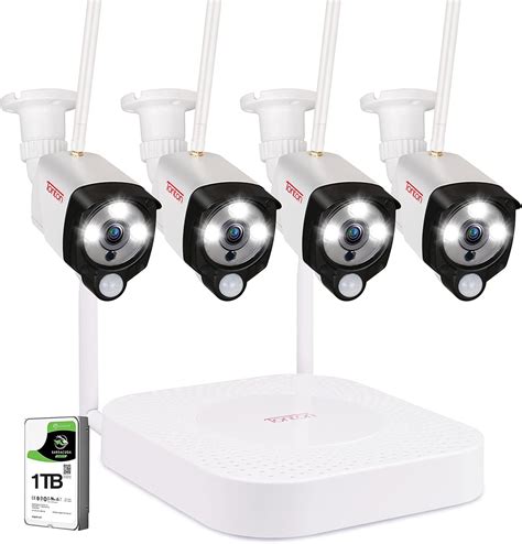 PIR Sensor Farbe Nachtsicht Tonton WLAN Überwachungskamera Set 5MP