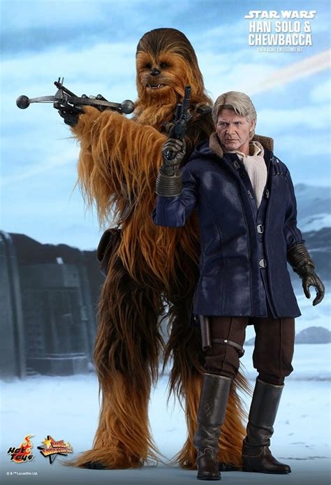 Han Solo And Chewbacca Set Th Scale Figures Mms Star Wars Le R Veil De La Force Hot