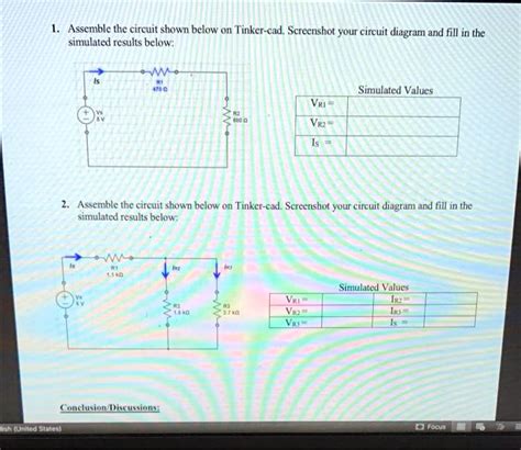 Solved Tinkercad Screenshot For The Circuit And Conclusion