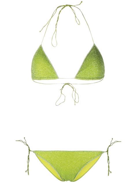 Oseree Lumi Re Lurex Bikini Green Editorialist