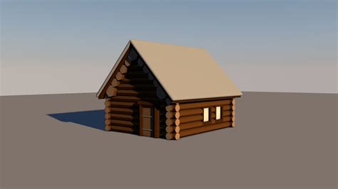 Wood Hut In The Winter Under The Snow Lowpoly D Model Free Vr Ar