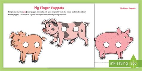 FREE Pig Finger Puppets Profesor Hizo Twinkl