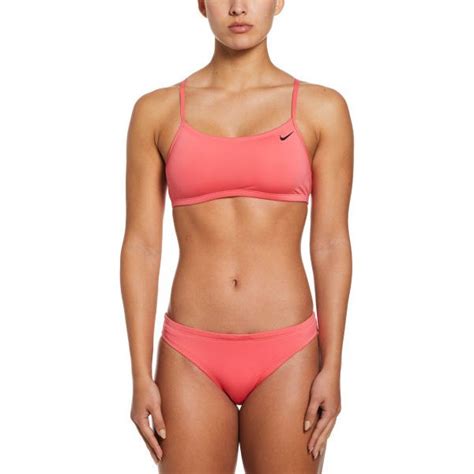 Str J K Pielowy Damski Essential Racerback Bikini Set Nike Swim Coral