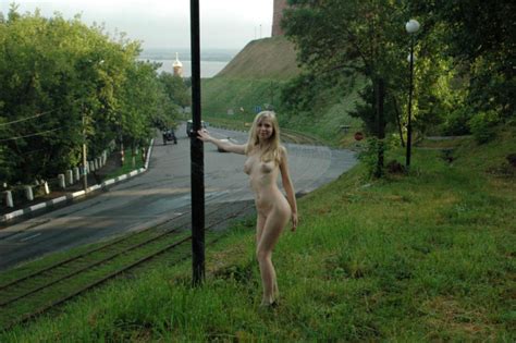 Sexy Slender Blonde Walks Only In Black Shoes Russian Sexy Girls