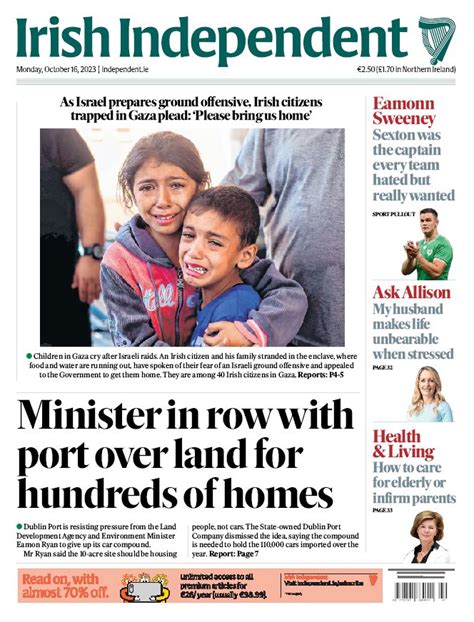 Here is the front page of today's Irish Independent: | Irish Independent