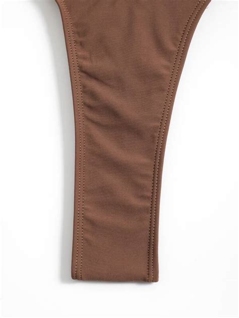 Shein Swim Sxy Plain Halter Triangle Bikini Swimsuit With Beach Skirt Shein Usa