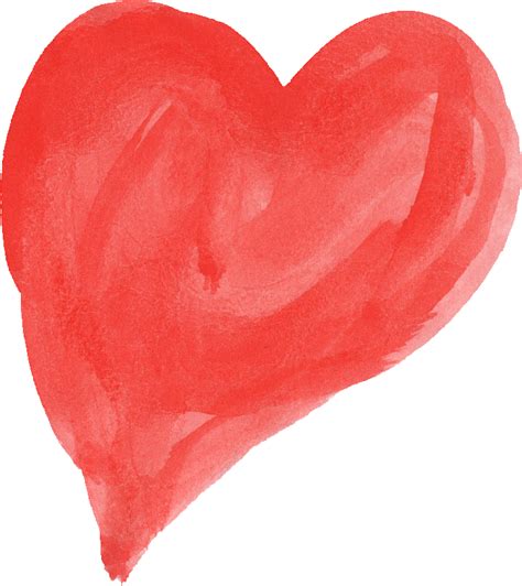 15 Red Watercolor Heart PNG Transparent OnlyGFX