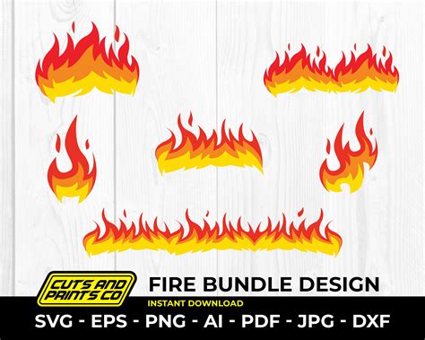 Fire Svg Bundle Fire Svg Fire Flames Svg Flames Svg Fire Etsy
