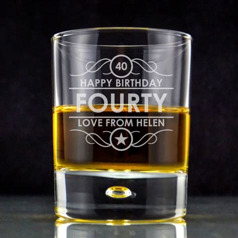 Personalised 40th Birthday Whisky Glass The T Experience