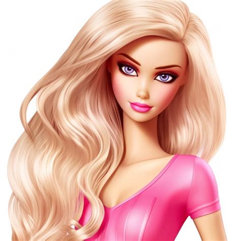 Premium AI Image Barbie Doll With Long Blonde Hair And Pink Dress Generative Ai