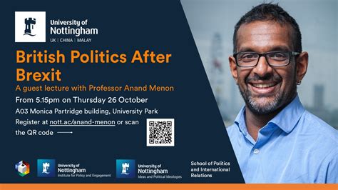 British politics after Brexit: guest lecture with Professor Anand Menon ...