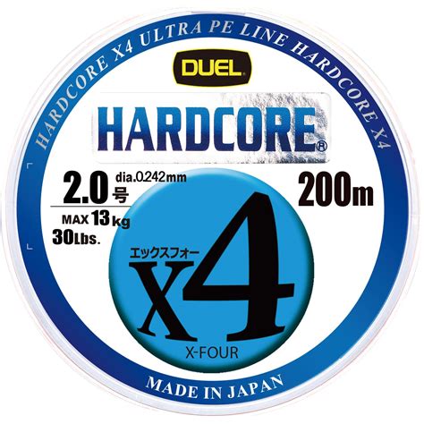 楽天市場DUEL デュエル PEライン 釣り糸 HARDCORE X ライン 釣りライン 釣具 高強度 高感度 号 m 色 イエローマーキング H N