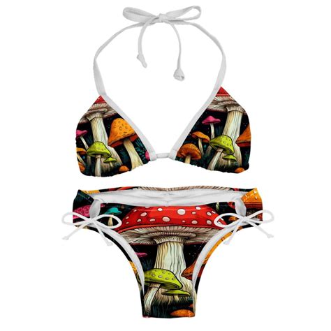 Mushroom Stylish Bikini Set With Detachable Sponge Adjustable Strap