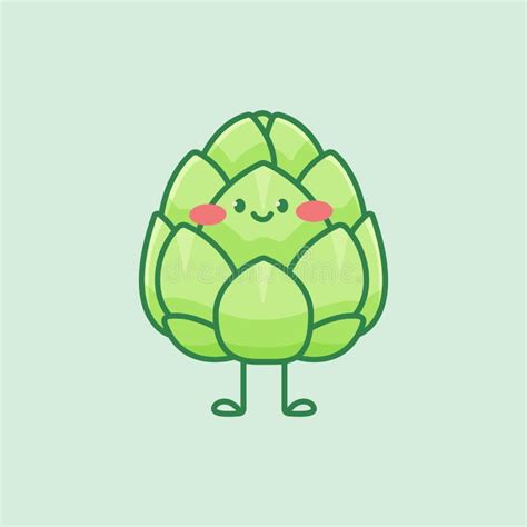 Cute Artichoke Character Cartoon Vector Isolated Illustration Stock