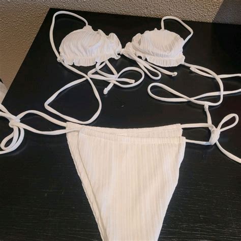 Ubrukt Hvit Bikini Tise