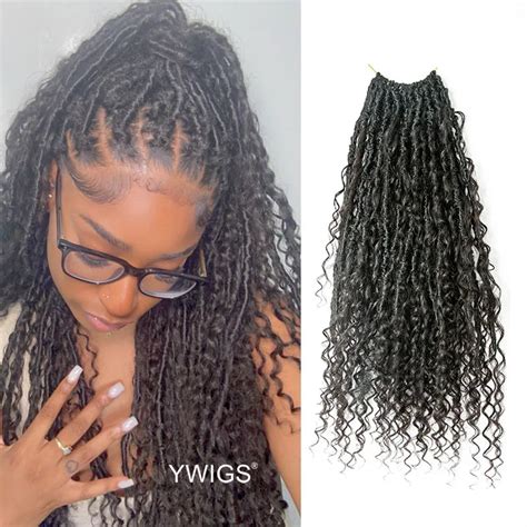 Pre Looped Crochet Boho Locs With Human Hair Curls Ywigs