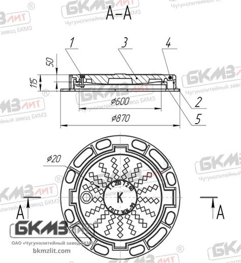 Купить люк чугунный тяжелый Т (С250)-2-7-60 с запорным устройством и ...
