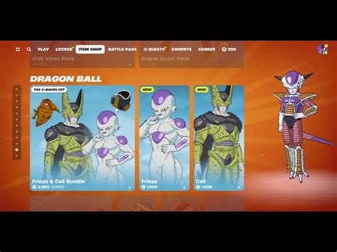 New Frieza And Cell Bundle Fortnite Item Shop Update Youtube