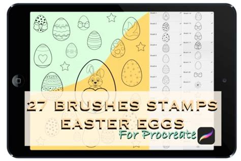 Brush Stamps Easter Eggs For Procreate Graphic By Julliaarty Creative