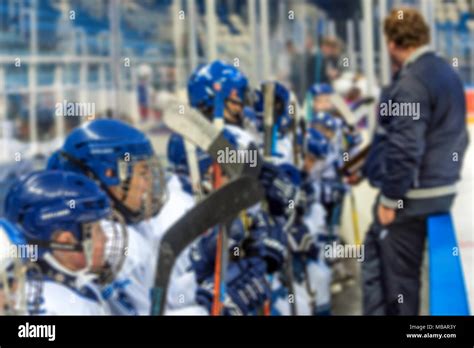 Blurred Ice Hockey Team Before Game Stock Photo Alamy