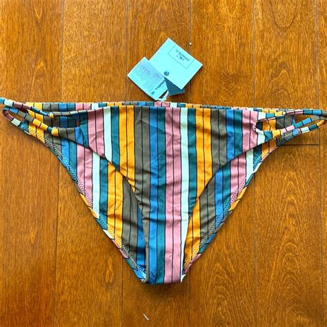 O Neill Swim Oneill Bikini Bottom Size Xl Cheeky Style Neutral Colors With Black Stripe