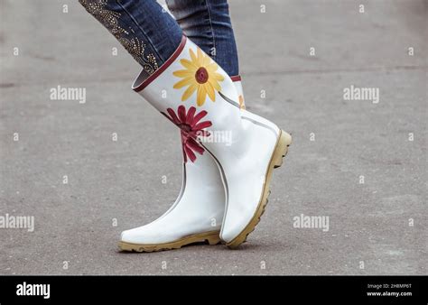 Woman In Gum Boots Stock Photo Alamy