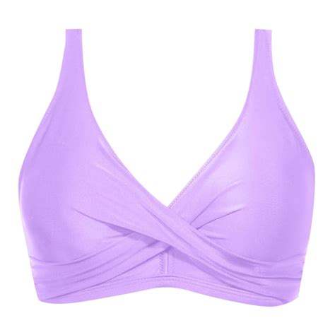 CAIVO Women Back Stainless Steel Hooks Swimwear Tops Underwire Full Coverage Bikini Top Push Up