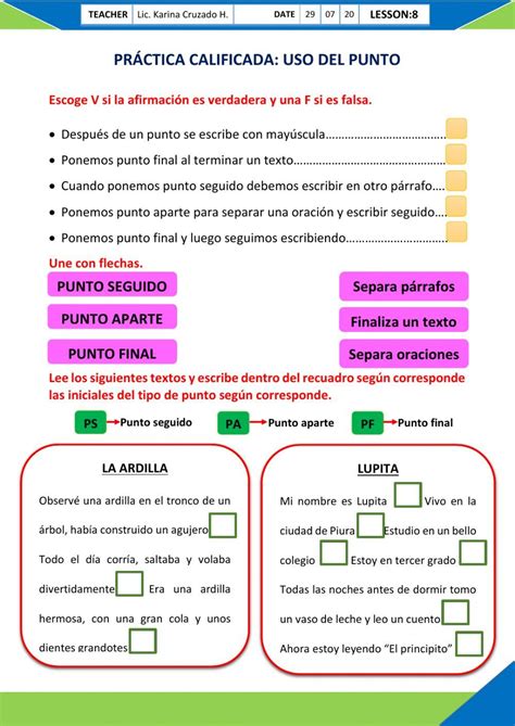 Uso Del Punto Y Coma Para Quinto De Primaria Escuela Primaria The