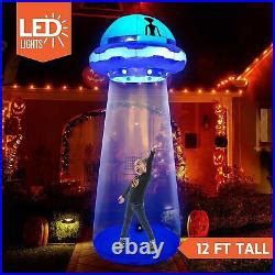 Joiedomi 12 FT Tall Halloween Inflatable UFO Decoration With Built In