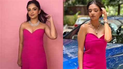 Ahsaas Channa Or Anushka Sen Who Nailed It In Hot Pink Off Shoulder Gown Off Shoulder Gown
