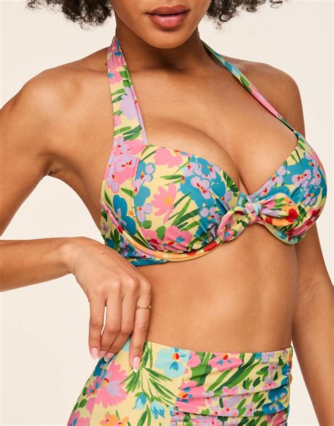 Shelby Floral Orange Two Piece Contour Demi Bikini A C Adore Me