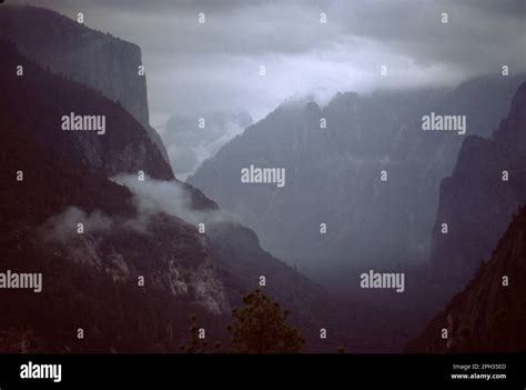 Yosemite National Park Ca Usa 1985 Panorama View Of Yosemite