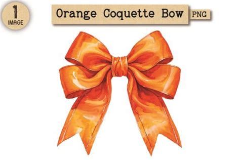 Orange Coquette Bow Png Clipart Graphic By Vintageretrocafe