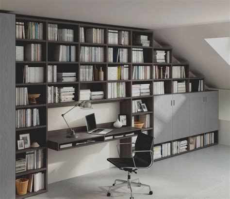 Книжный шкаф со встроенным письменным столом 81 фото