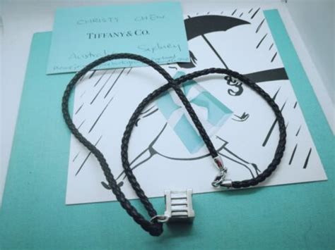 Genuine Tiffany Co Atlas Cube Necklace Sterl Gem