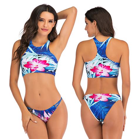 Maillot De Bain Sport Taille Haute Bikini Femmes Maillots De Bain