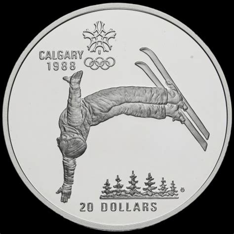 Canada Silver Proof Dollars Calgary Olympics Free Style Skiing